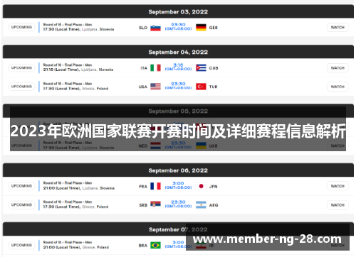2023年欧洲国家联赛开赛时间及详细赛程信息解析 2023年欧洲国家联赛开赛时间及详细赛程信息解析