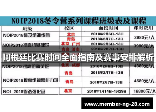 阿根廷比赛时间全面指南及赛事安排解析 阿根廷比赛时间全面指南及赛事安排解析